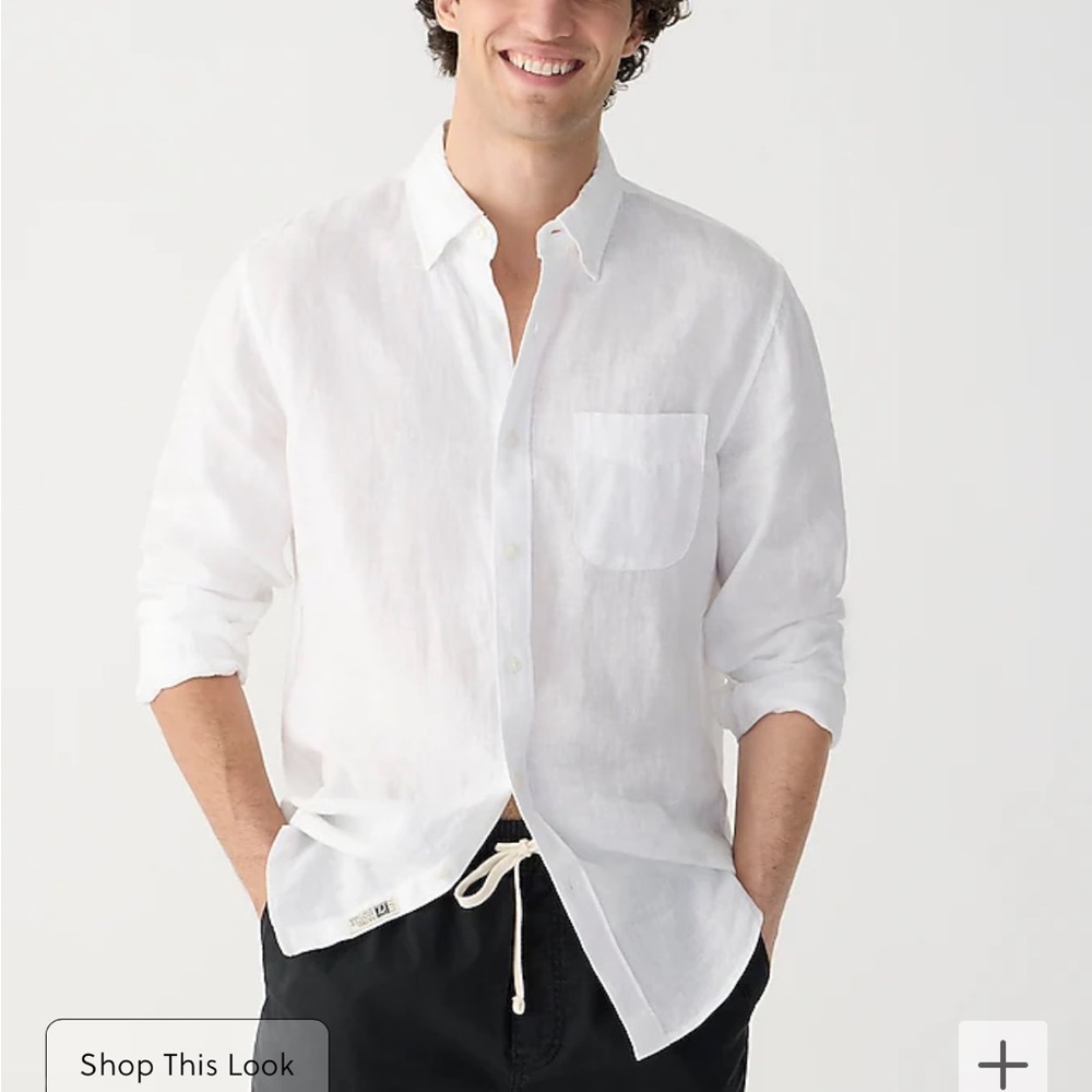 NWOT J crew Baird McNutt Irish linen shirt white